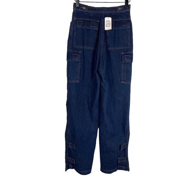 Vintage deadstock high rise lightweight cargo utility jeans size 4 - Picture 5 of 13